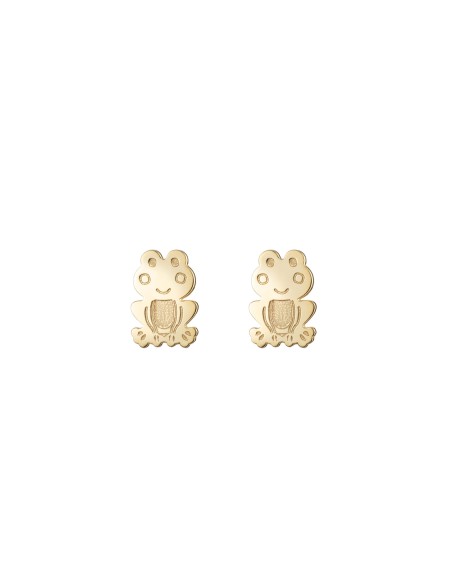 Pendientes Plata Rana 6,5mm - Bañado Oro y Plata