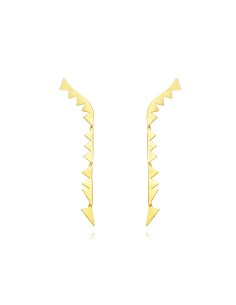 Pendientes Largos - Triangulos 70*5,5mm - Bañado Oro y Plata Rodiada