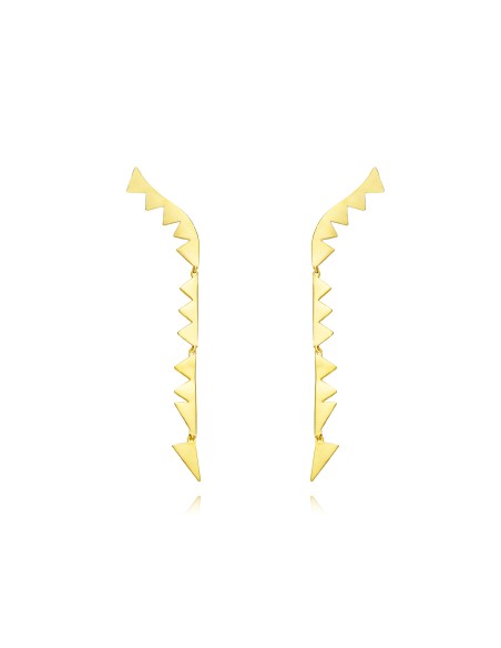 Pendientes Largos - Triangulos 70*5,5mm - Bañado Oro y Plata Rodiada