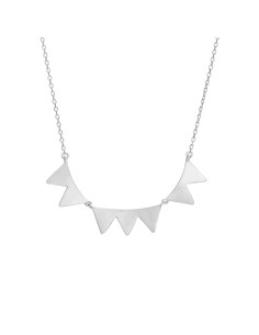 Collar Triangulos 50*7 mm - 38 + 5 cm - Bañado Oro y Plata Rhodiada 2