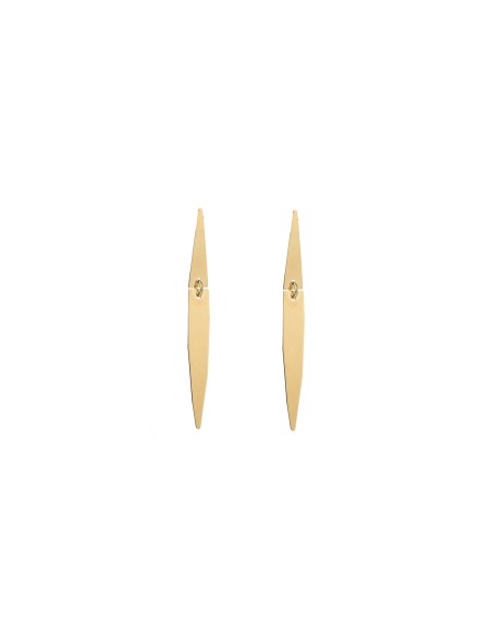 Pendientes Largo - Rombo 42*4,50mm - Bañado Oro y Plata