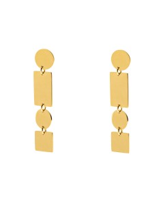 Pendiente Acero - Circulo+Cuadrado+Rectángulo - 48*10mm - Color Oro