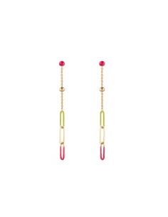 Pendientes Cadena - 55mm - Enamel - Bañado Oro