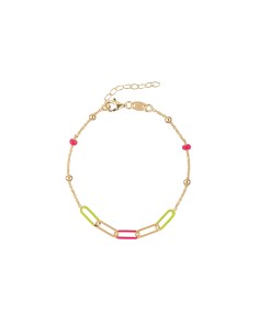 Pulsera Eslabon 50mm - 17+3 cm - Enamel - Bañado Oro