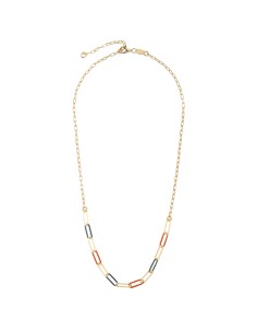 Collar Eslabon Enamel Multi - 38+4 cm Bañado en Oro