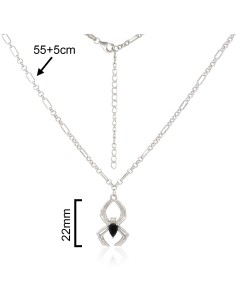 CADENA + COLGANTE ARAÑA CON PIEDRA NEGRA