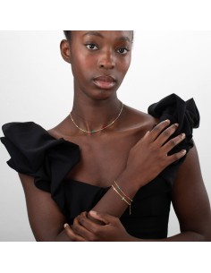 Pulsera Enamel Mar Multi 16+3cm - Bañado en Oro 2