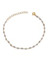 Pulsera Mineral - 2,5mm - 16+4cm - Bañado Oro y Plata