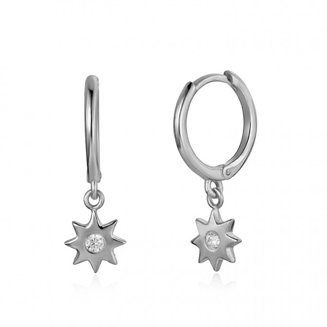 Pendiente Circonita - Estrella - Circonita Blanca 2