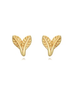 Pendientes Hojas - 5*5mm - Bañado Oro y Plata Rodiada 2