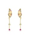 Pendientes Mariposa 31 mm - Circonita - Bañado oro y Plata Rodiada