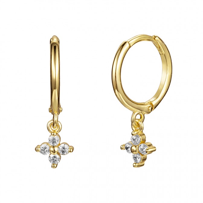 Pendiente Circonita - Flor