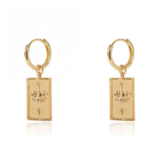 Pendiente Circonita - Placa Loto