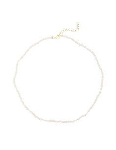 Mineral Choker - 38+4 cm - 2.5 a 3 mm - Perla - Bañado Oro