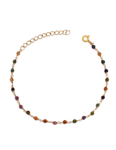 Pulsera Mineral - 2,5mm - 16+4cm - Bañado Oro y Plata