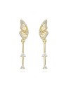 Pendientes Mariposa 31 mm - Circonita - Bañado oro y Plata Rodiada