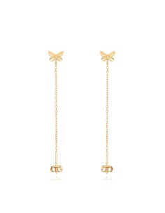 Pendientes Mariposa - Cadena 40 mm - Bañado Oro y Plata Rodiada