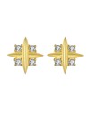 Pendientes Circonita - Estrella 7 mm - Plata Bañado Oro Y Plata Rodiada