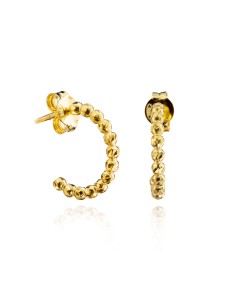 Diamentado Aro Bolitas - 12 mm, 14 mm, 16 mm Y 19 mm - Plata Bañado Oro y Plata Rodiada