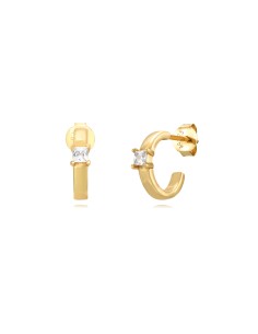 Pendientes Semi Aro - Circonita 2,5*2,5 mm - Bañado Oro