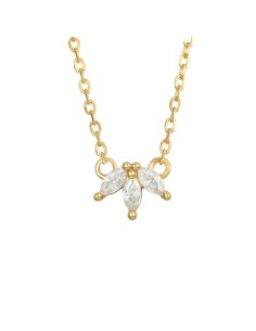 Collar Circonita - Flor 8*6 mm - 36 + 4 cm - Bañado Oro