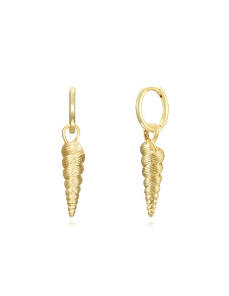 Earrings Shell 21,50*6mm - Hoop Ext 13mm(int 10mm) - Gold plated