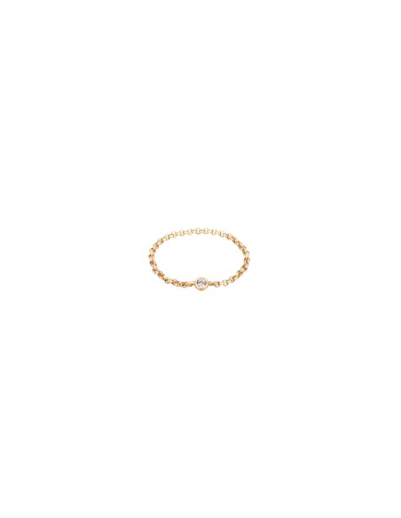 Anillo Chain - Circonita - Plata Bañado Oro