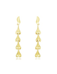 Pendientes Capullos Flor 48 mm - Bañado Oro y Plata Rodiada