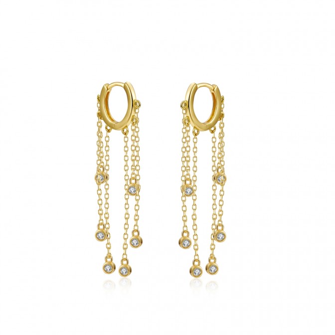 Pendiente Circonita Aro Con Cadena 8*35mm