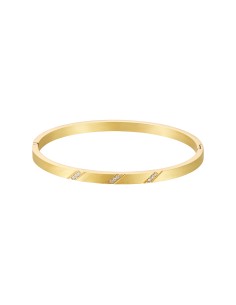 Pulsera Acero Esclava - Circonita - 63mm - Bañado Oro