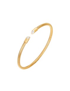 Pulsera Acero - Flexible Circonita - 56mm - Color Oro y Color Plata