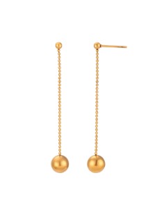 Pendiente Acero - Cadena con Bola - 57 mm - Color Oro y  Color Plata