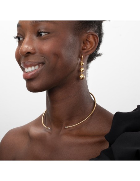 Pendientes Acero - Bolitas 53mm - Color Oro y Acero