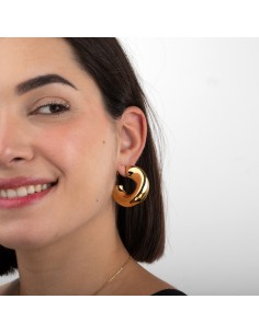 Pendientes Acero - Semi Aro - 39 mm - Color Oro 2