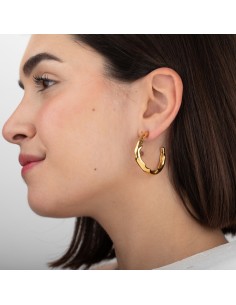 Pendientes Acero - Semi Aro 40*8mm Color Oro 2