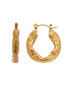 Pendientes de aro martillado - 24 mm - Color Oro y Color plata