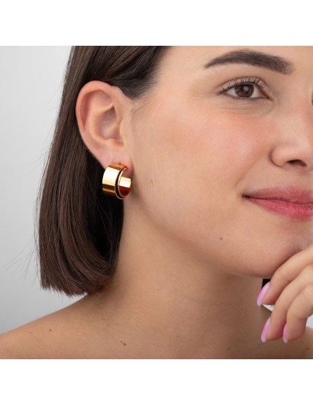 Pendientes Acero - Doble Aro - 22 mm - Color Oro y Color Plata