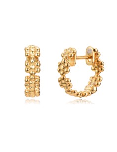 Pendientes Aro - Flor - 12 mm - Bañado Oro y Plata Rodiada 2