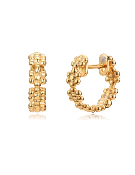Pendientes Aro - Flor - 12 mm - Bañado Oro y Plata Rodiada Pendientes Aro - Flor - 12 mm - Bañado Oro y Plata Rodiada