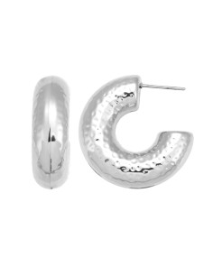 Pendientes de aro martillados - 31 mm - Color Oro y Color Plata 2