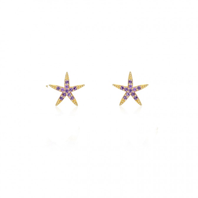 Pendiente Estrella de Mar - Circonita - 8 mm