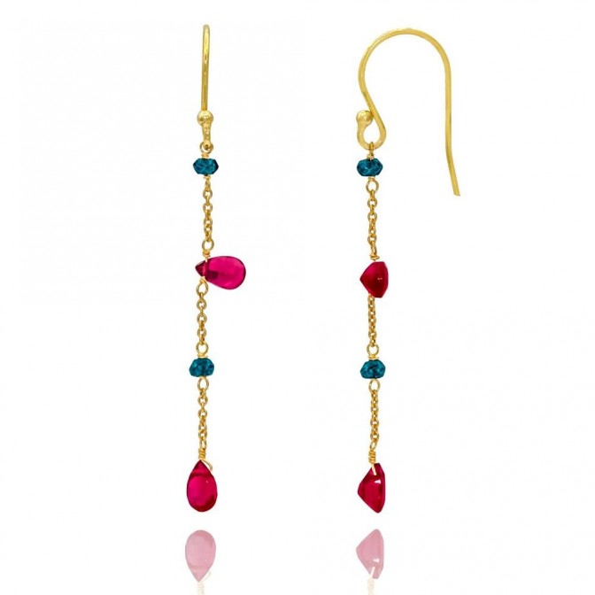 Pendiente Mineral Cadena - 50 mm - Bañado Oro