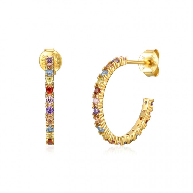 Pendiente Semi Aro - Circonita - 17 mm