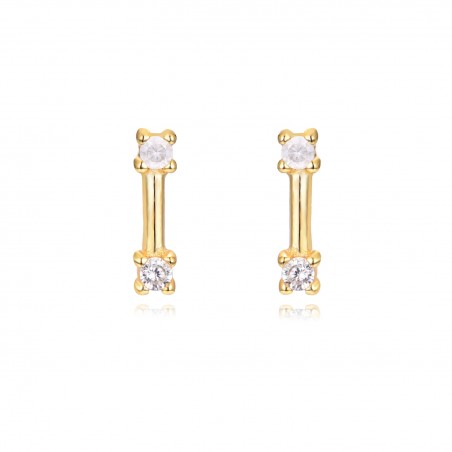 Pendientes - Circonita - 6 mm - Plata Bañado Oro y Plata Rodiada Pendientes - Circonita - 6 mm - Plata Bañado Oro y Plata Rodiada