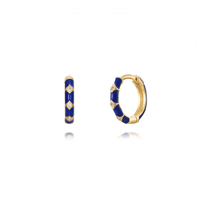 Pendientes Aro 12,5mm - Enamel - Bañado Oro y Plata Rodiada