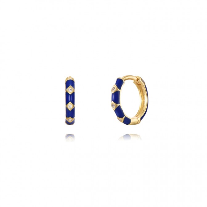 Pendientes Aro 12,5mm - Enamel - Bañado Oro y Plata Rodiada 2