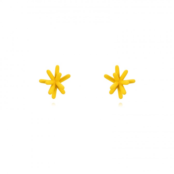 Pendientes Fuegos artificiales - Enamel - 8 mm - Bañado Oro 2