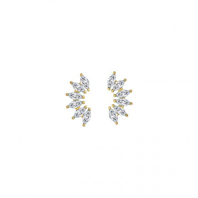 Pendientes - Circonita - Flor 7*14 mm