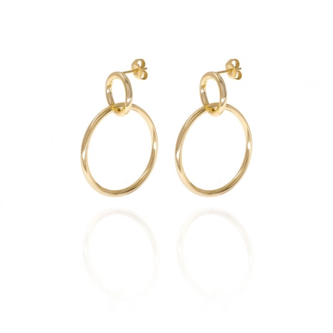 Pendientes 2 Circulos - 38 mm