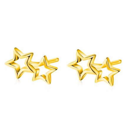 Pendiente Dos Estrella - 9*5 mm - Bañado Oro y Plata Rodiada Pendiente Dos Estrella - 9*5 mm - Bañado Oro y Plata Rodiada